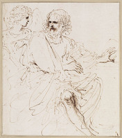 H 022
<br/>
Mattheus de evangelist met de engel, ten voeten uit
<br/>
<em>Guercino (1591-1666)</em>